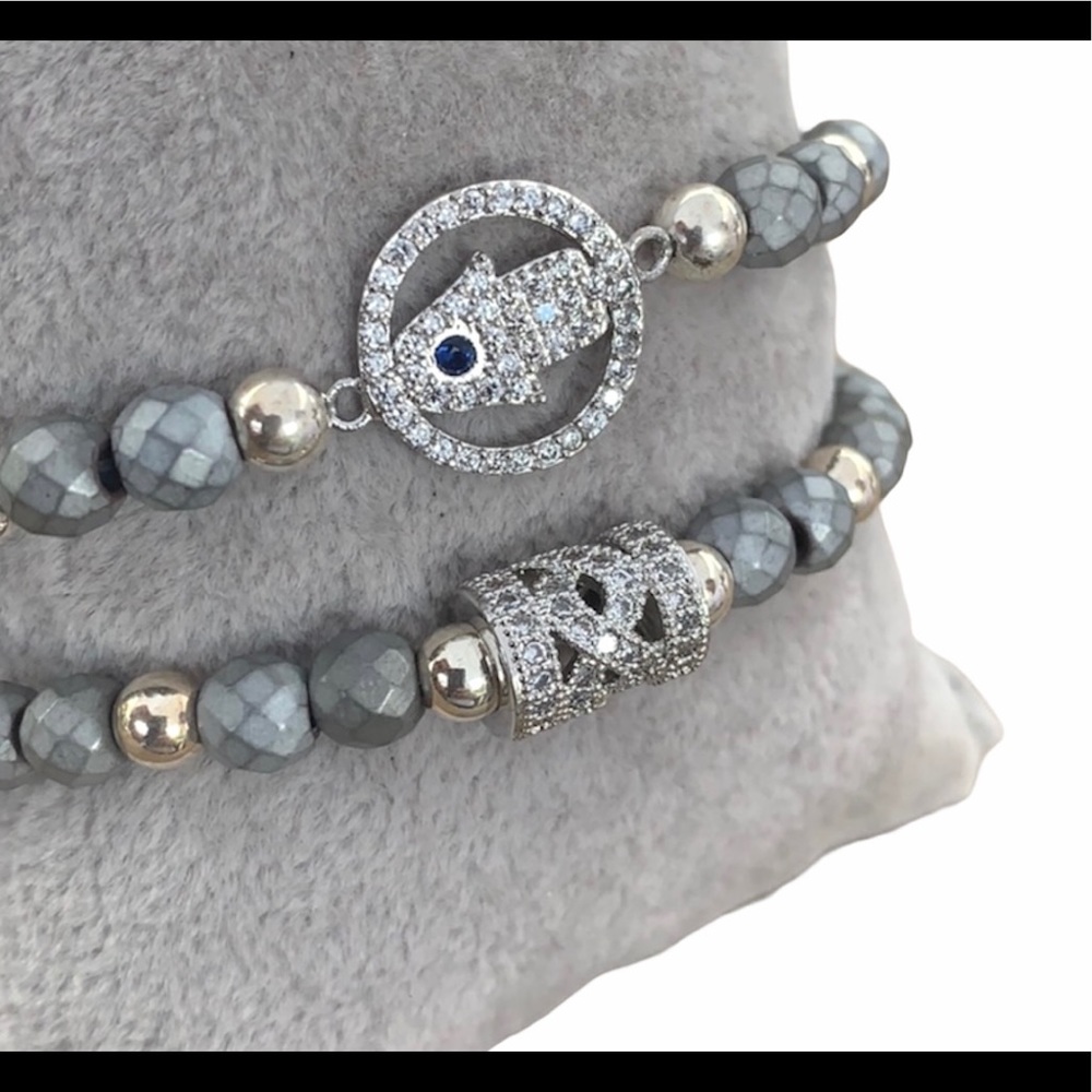 Silver Protection Bracelet Set